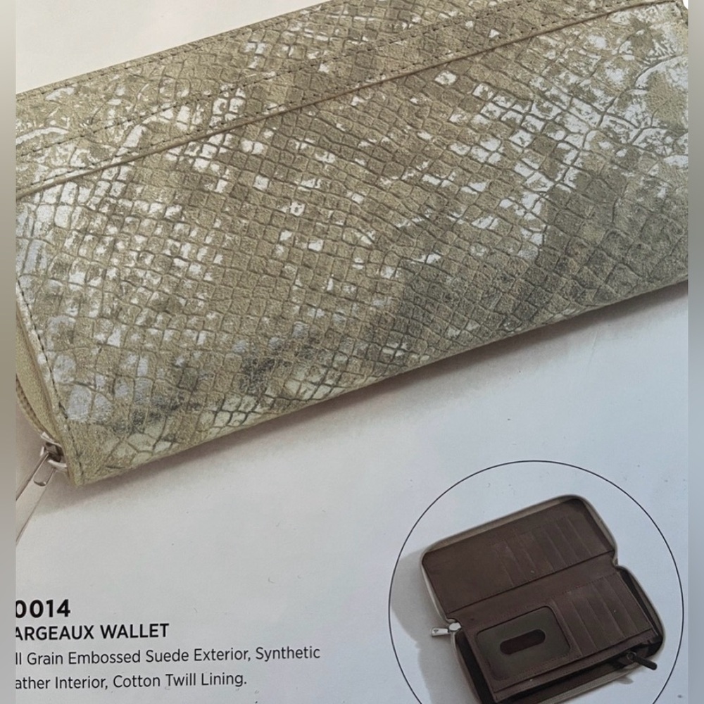Silpada Brushed Leather Metallic Snakeskin Print Margeaux Wallet_NEW - Picture 7 of 8